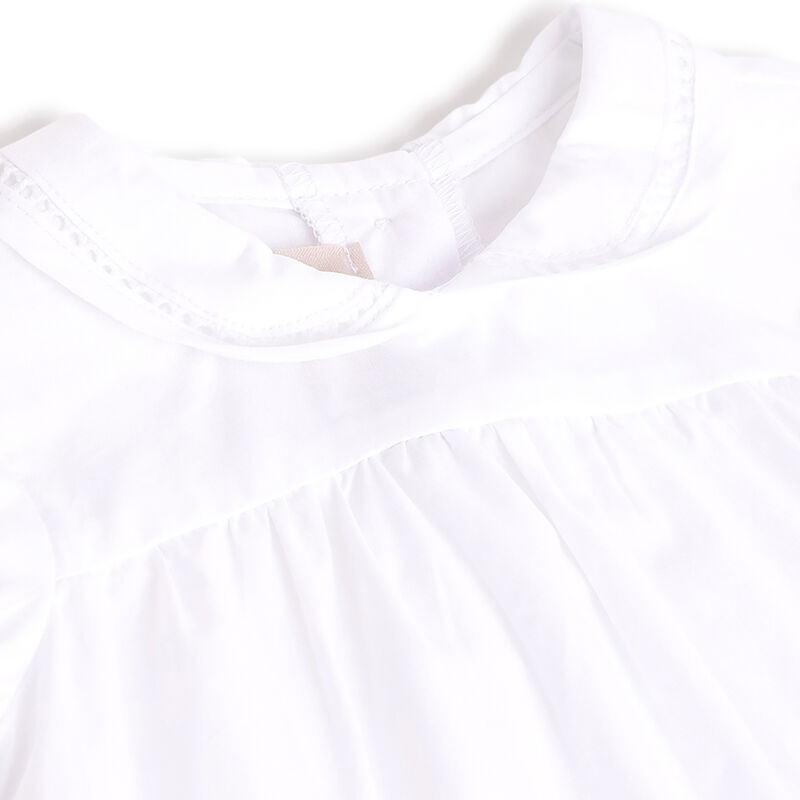 Girls White Solid Short Sleeve Top image number 2